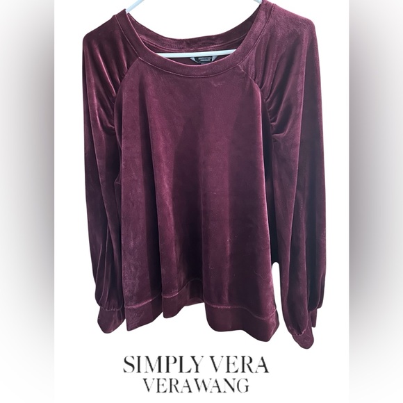 Simply Vera Vera Wang Tops - VERA WANG VELOUR TOP WOMEN’S RED